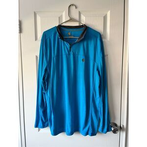 Carhartt Quarter Zip Pull Over XL Mens Blue Layering Stretch Lightweight
